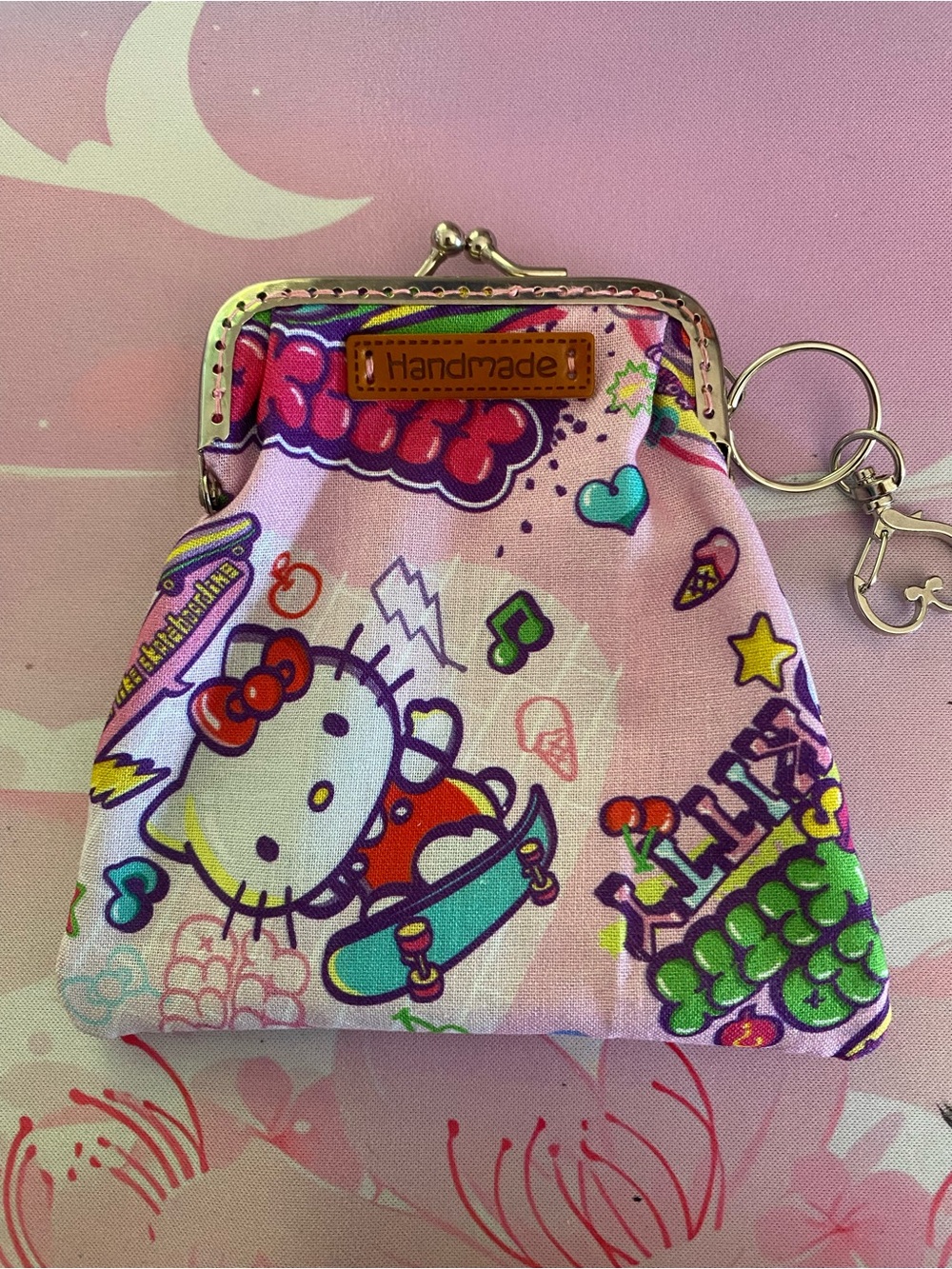 Hello Kitty Pink Skateboard Coin Purse